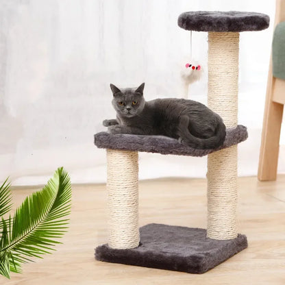 3-Layers Cats Scratching Post Sisal Rope Three Pillars for Kitten Grind Claw Cat Climbing Frame Posts Toy Pet Furniture Supplies