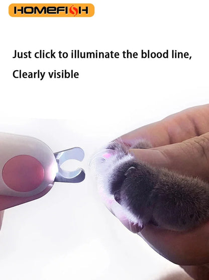 LED Light Cat & Dog Nail Clipper – Professional Pet Claw Trimmer with Safety Lock