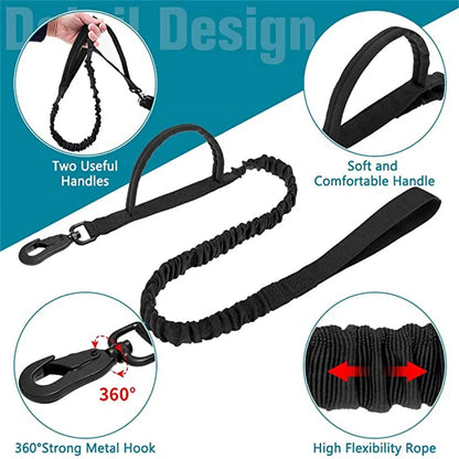 Tactical AirTag Dog Collar, with AirTag Holder and Handle Military Dog Metal Buckle Adjustable GPS Collar for Medium Large Dogs
