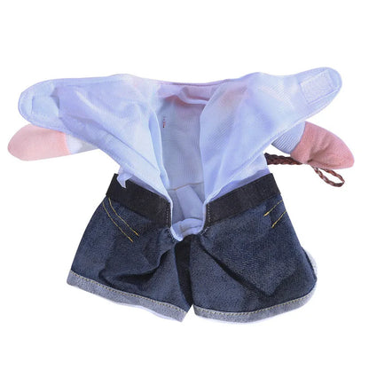 Pet Cowboy Costume – Jeans Hoodie Jumpsuit for Dogs & Cats