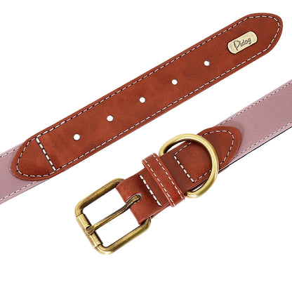 Personalized Dog Collar Dog Leather Padded Pet ID Collar Free Engraved Puppy Collars Reflective For Small Medium Large Dogs