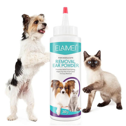 Dog Ear Powder 30g – Safe Ear Wash for Dogs, Cats & Rabbits, Odor Removal & Healthy Ears