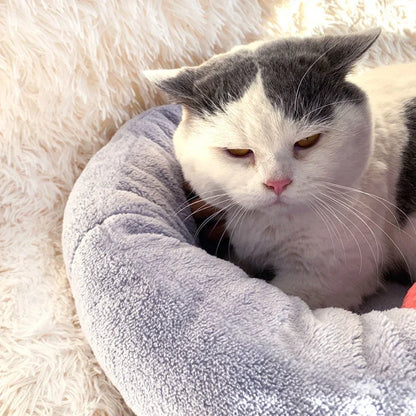 Plush Pet Nest for Winter, Warm & Comfortable Round Sleeping Bed for Dog & Cat, Soft Cozy Nest, Random Color