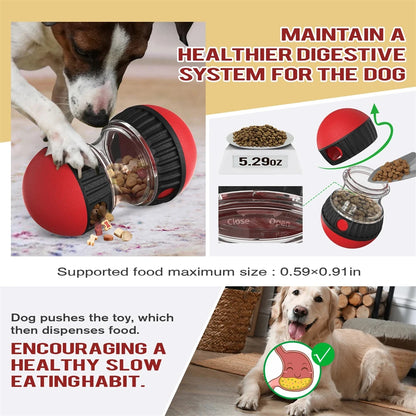 Interactive Dog Puzzle Toy with Treat Dispenser - IQ Training Rolling Ball on Track, Chew-Proof Durable for Habit Development