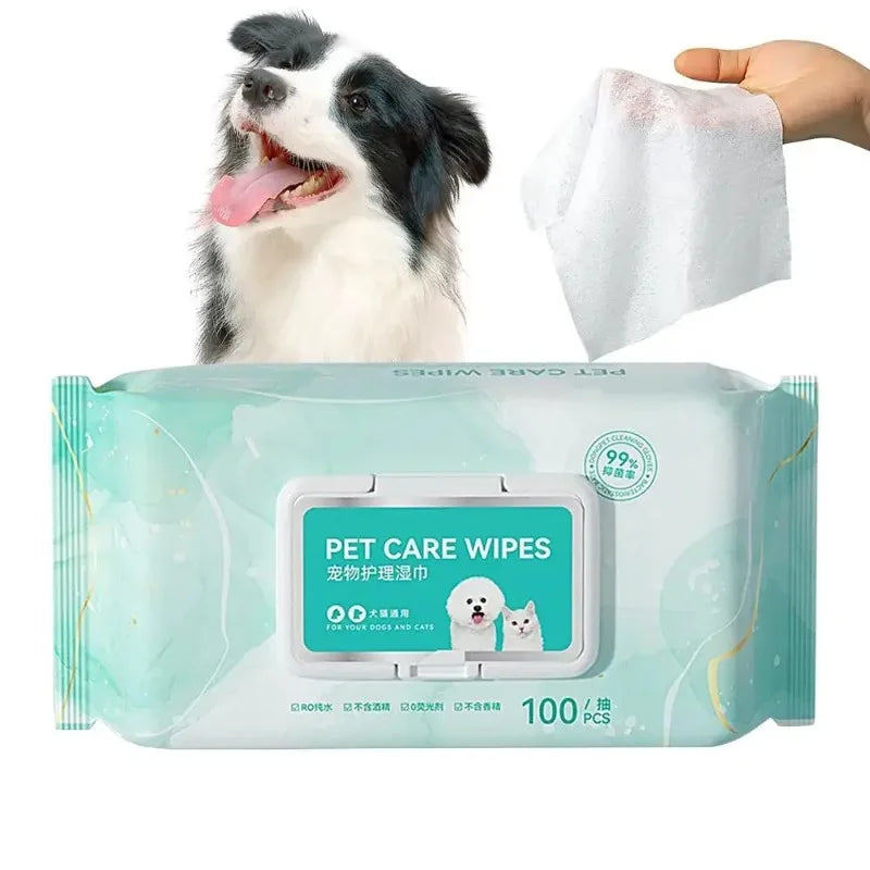 Pet Deodorant Wipes – 100pcs Gentle Cleaning Wipes for Dogs & Cats