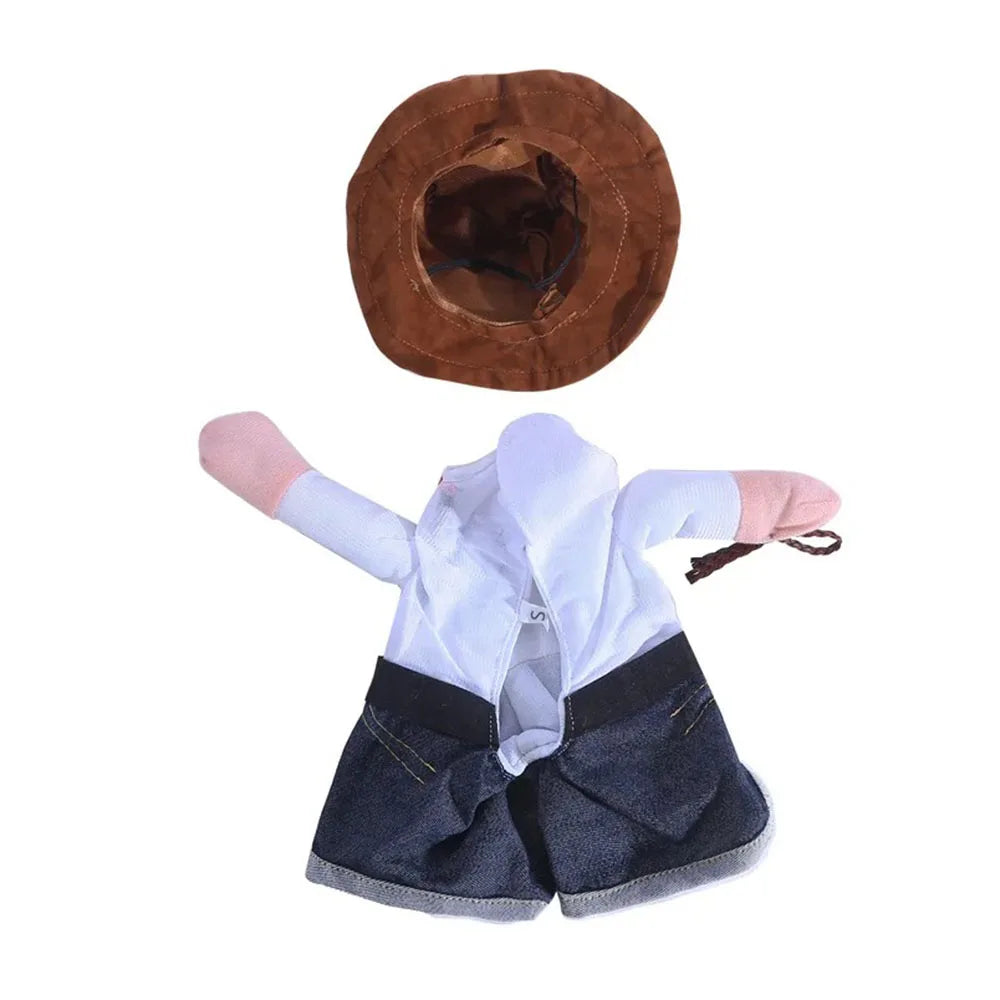 Halloween & Christmas Pet Costume Set – Funny Cowboy Outfit for Cats & Dogs