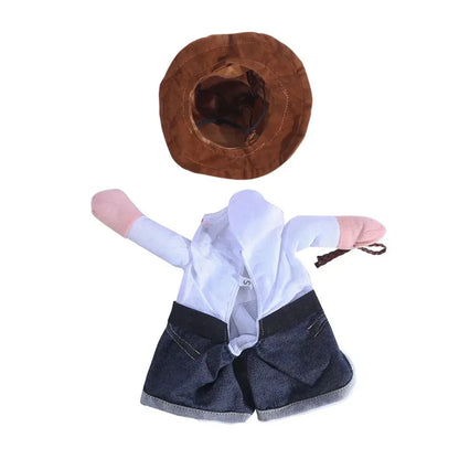 Halloween & Christmas Pet Costume Set – Funny Cowboy Outfit for Cats & Dogs