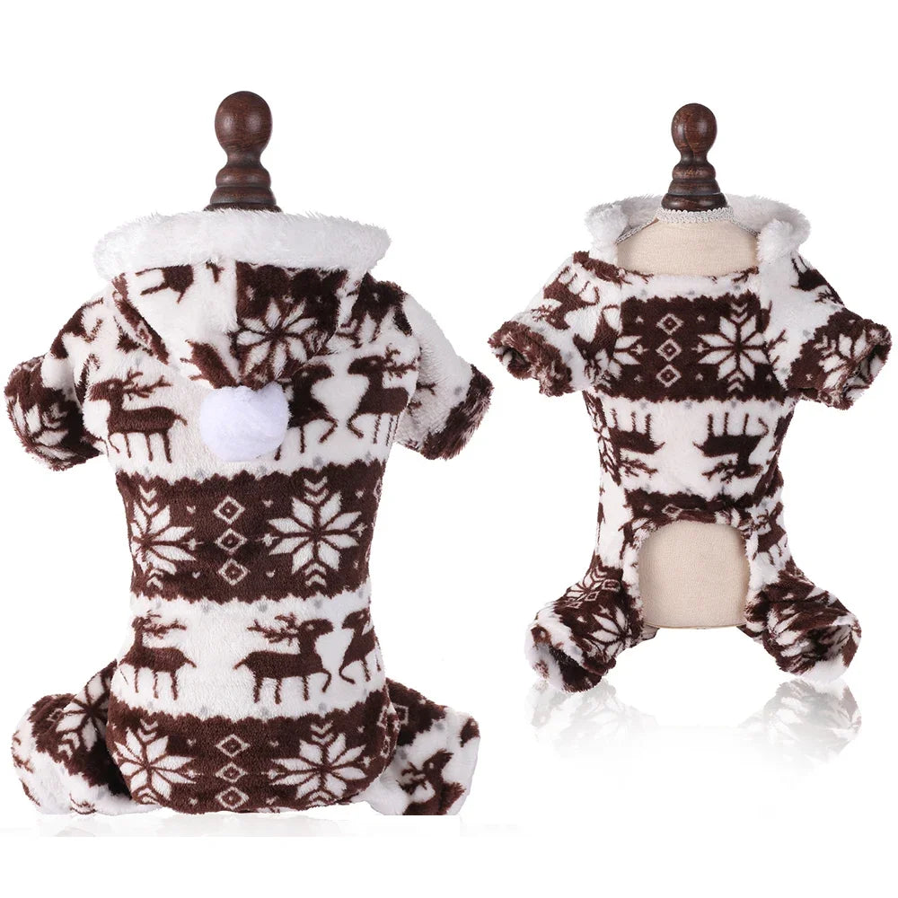 Dog & Cat Christmas Elk Costume – Warm Holiday Sweater for Small & Large Pets