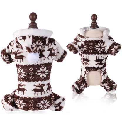 Dog & Cat Christmas Elk Costume – Warm Holiday Sweater for Small & Large Pets