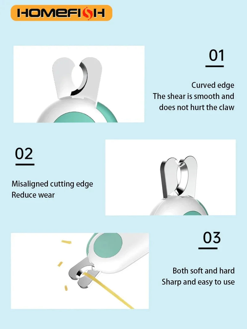 LED Light Cat & Dog Nail Clipper – Professional Pet Claw Trimmer with Safety Lock