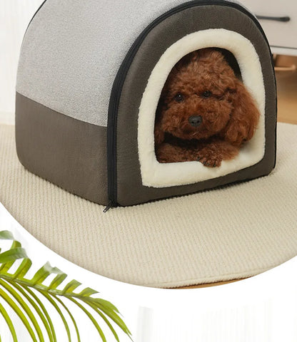 Warm Dog House Detachable Pet Sleeping Bed for Small Medium Dogs Cats Soft Non-slip Dog Kennel Puppy Kitten Nest Pet Supplies