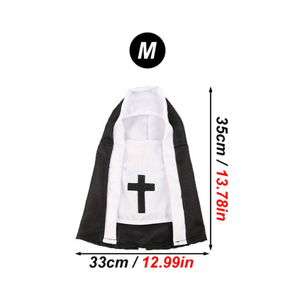 Funny Pet Nun Costume – Adjustable Halloween Outfit for Small Cats & Dogs