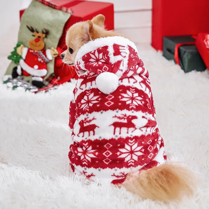 Dog & Cat Christmas Elk Costume – Warm Holiday Sweater for Small & Large Pets