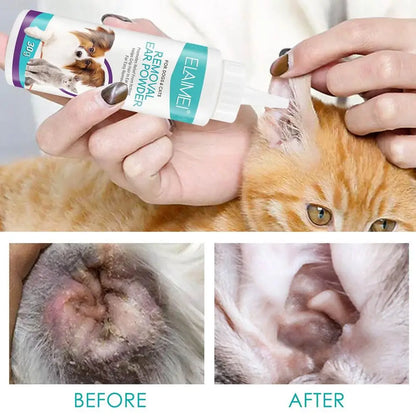 Dog Ear Powder 30g – Safe Ear Wash for Dogs, Cats & Rabbits, Odor Removal & Healthy Ears