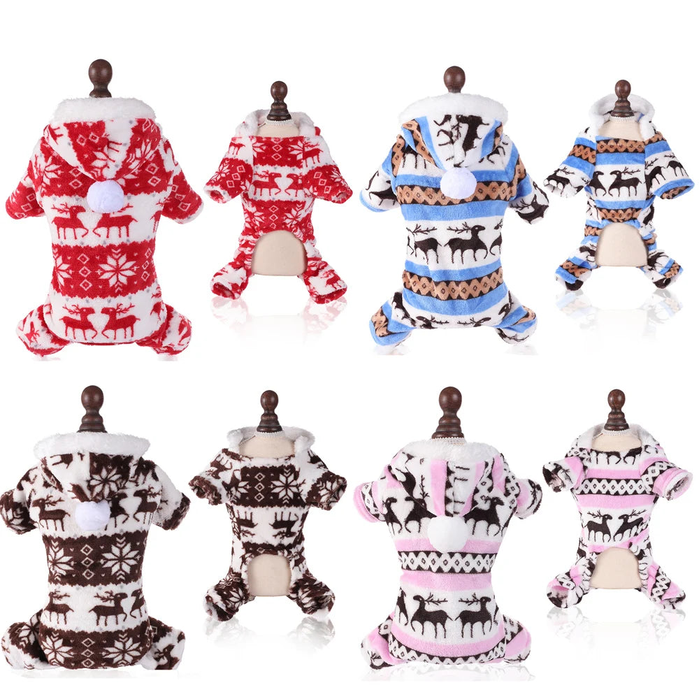 Dog & Cat Christmas Elk Costume – Warm Holiday Sweater for Small & Large Pets