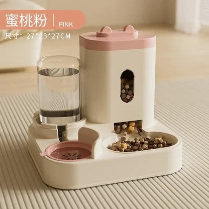 Automatic 2-in-1 Feeder Dog Cat Food Bowl and Water Feeding Device Pet Large Food Dispenser Puppy Pet Kitten Bowl Accessories 1p