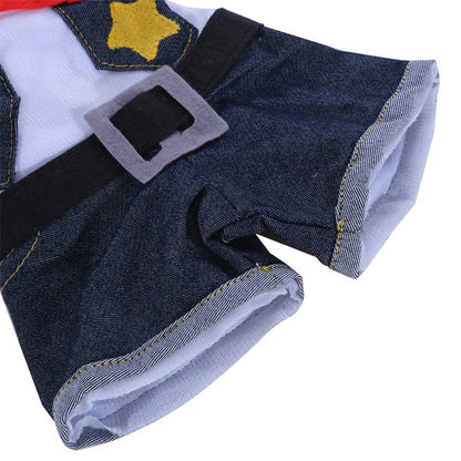 Pet Cowboy Costume – Jeans Hoodie Jumpsuit for Dogs & Cats