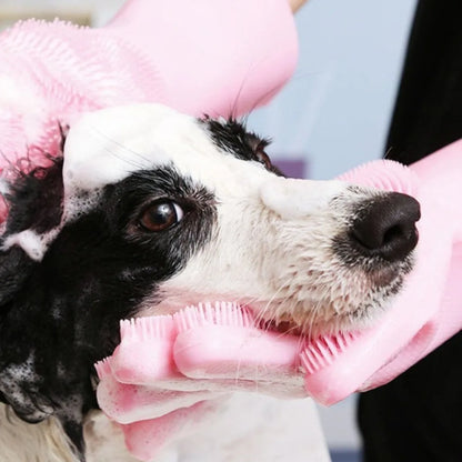 Pet Grooming Gloves – Silicone Hair Removal & Massage for Dogs & Cats