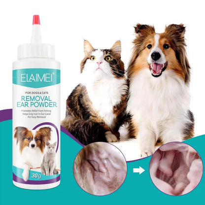 Dog Ear Powder 30g – Safe Ear Wash for Dogs, Cats & Rabbits, Odor Removal & Healthy Ears