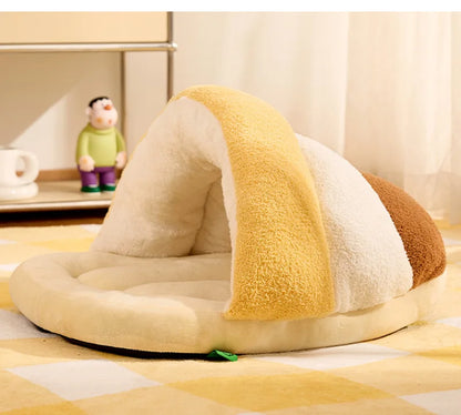 Winter Warm Pet Cat Bed Semi-enclosed Pet Sleeping Bag for Cats Mini Dogs Soft Plush Kitten House Cave Cat Accessories