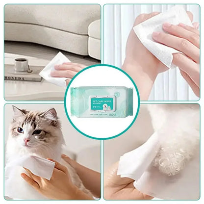 Pet Deodorant Wipes – 100pcs Gentle Cleaning Wipes for Dogs & Cats