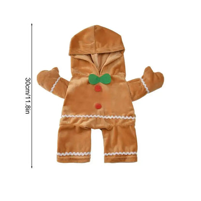 Dog & Cat Gingerbread Costume – Soft Puppy Hoodie Stand-Up Pet Outfit