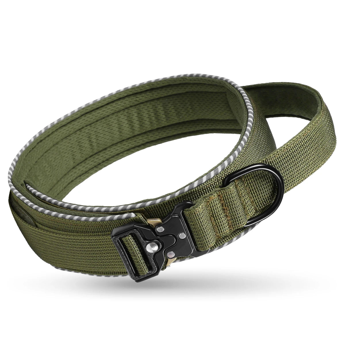 Tactical dog collar, adjustable military training nylon dog collar with control handle and high quality buckle