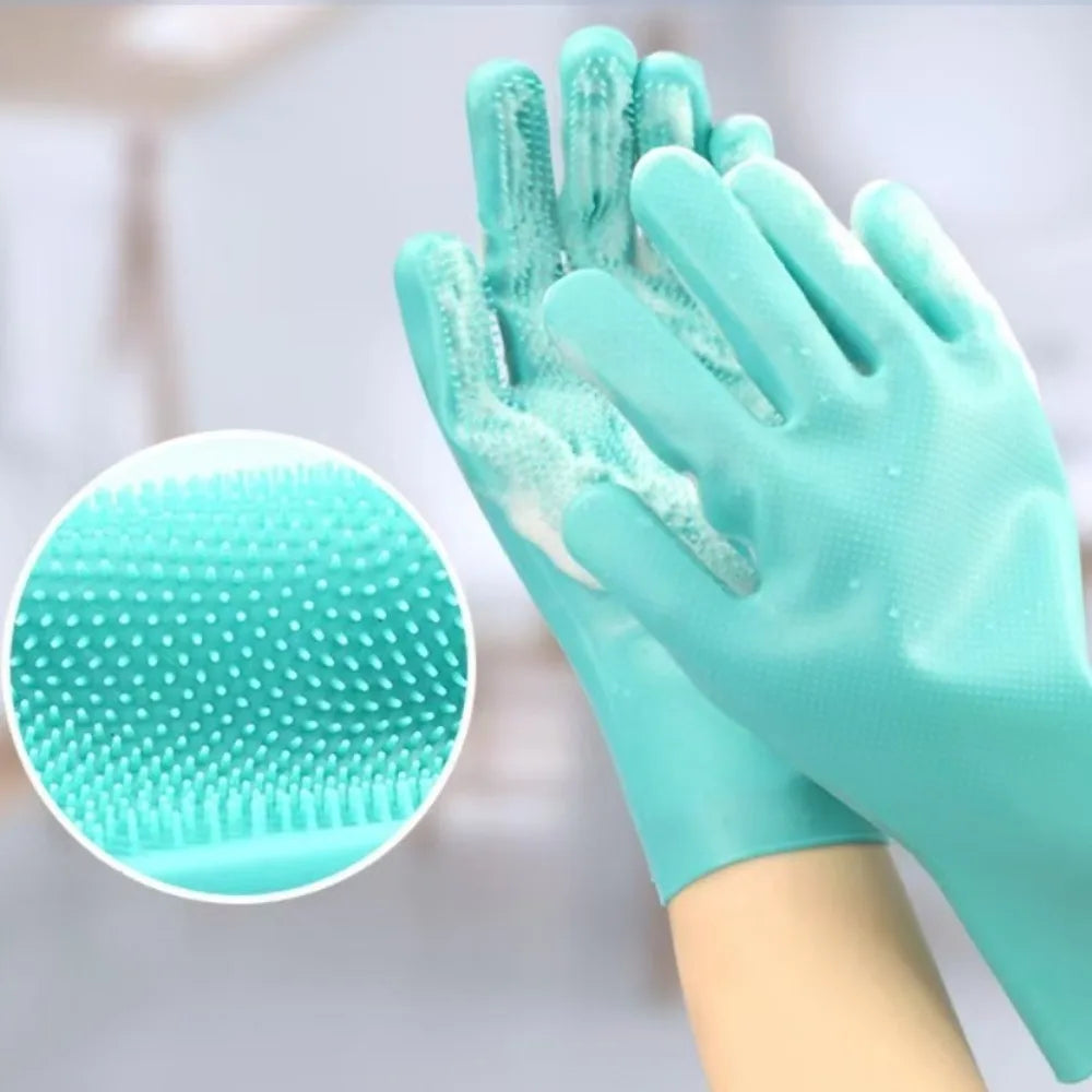 Pet Grooming Gloves – Silicone Hair Removal & Massage for Dogs & Cats