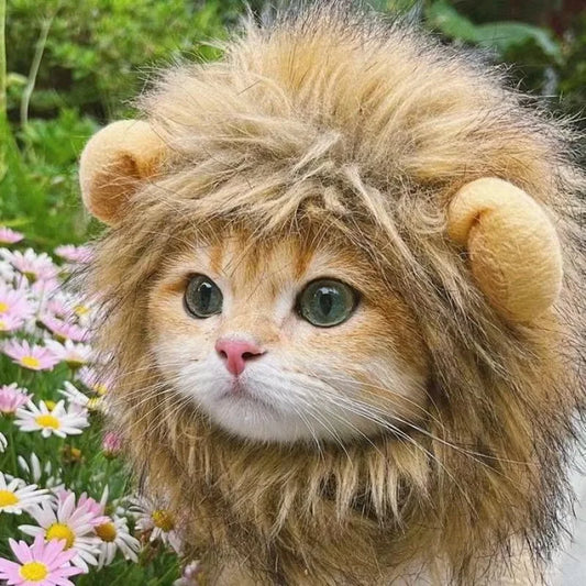 Cute Lion Mane Pet Costume Hat – Funny Cat & Dog Wig with Ears for Cosplay & Party