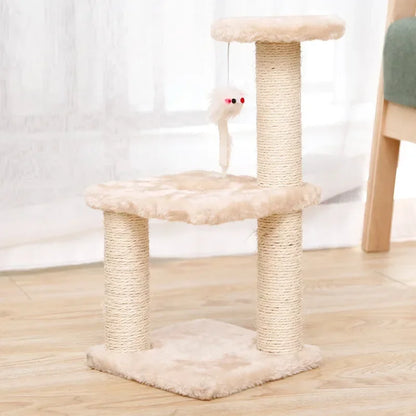3-Layers Cats Scratching Post Sisal Rope Three Pillars for Kitten Grind Claw Cat Climbing Frame Posts Toy Pet Furniture Supplies