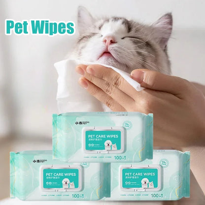 Pet Deodorant Wipes – 100pcs Gentle Cleaning Wipes for Dogs & Cats