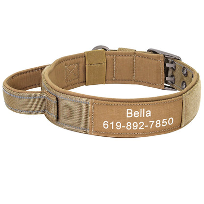 Military Tactical Dog Collar Personalized Strong Dog Training Collars With Handle Durable For Medium Large Dogs German Shepard
