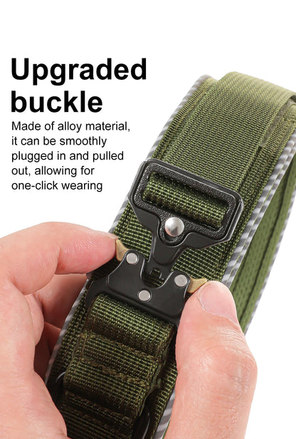 Tactical dog collar, adjustable military training nylon dog collar with control handle and high quality buckle