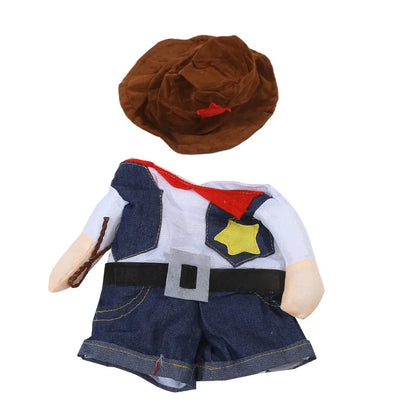 Pet Cowboy Costume – Jeans Hoodie Jumpsuit for Dogs & Cats