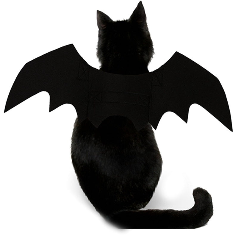 Halloween Pet Costume – Black Bat Wings Harness Outfit for Cats & Dogs