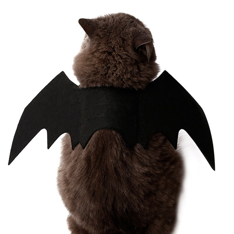 Halloween Pet Costume – Black Bat Wings Harness Outfit for Cats & Dogs