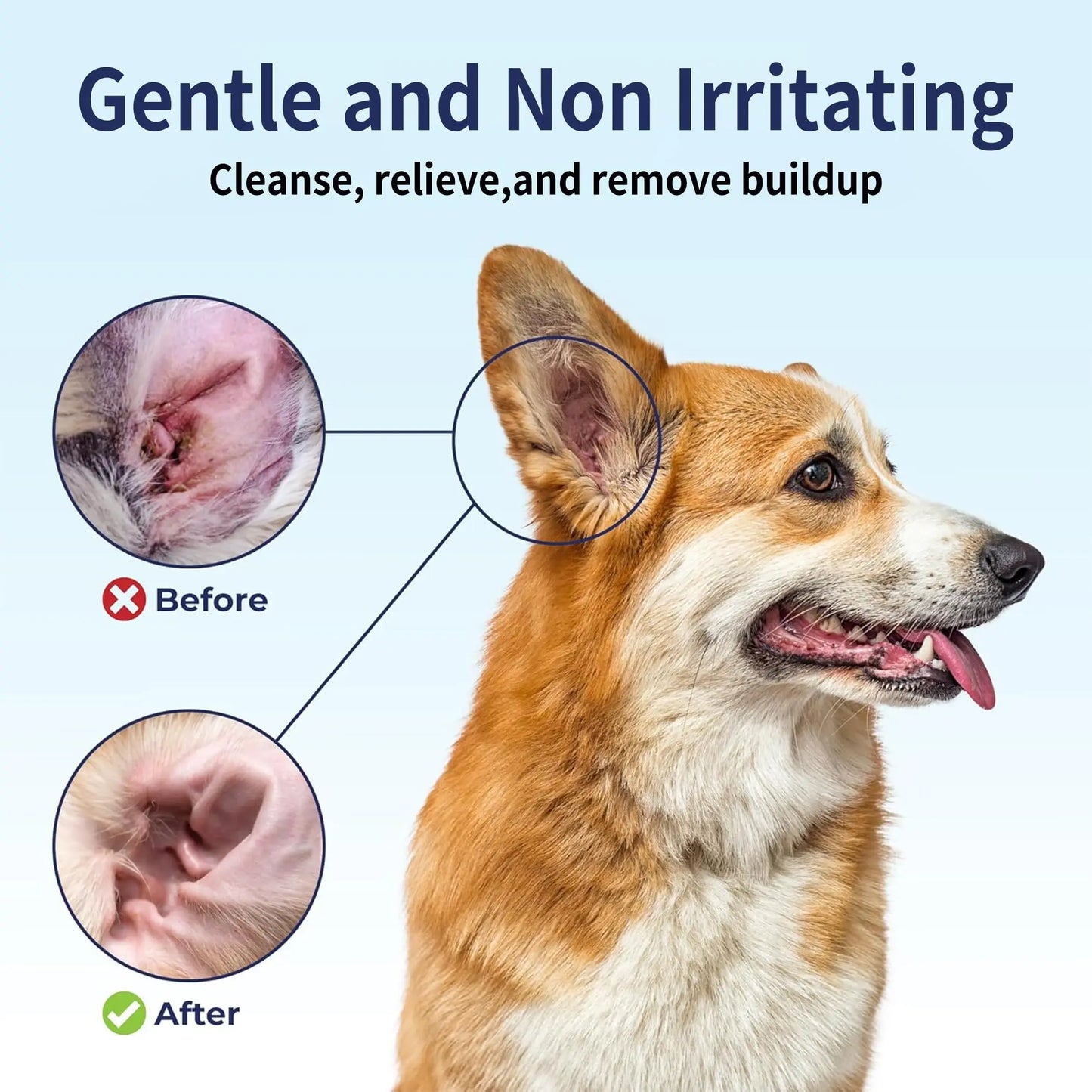 PETCLEAR Dog & Cat Ear Drops – Ear Cleaner for Odor, Wax, Mites & Itch Prevention, 60ml