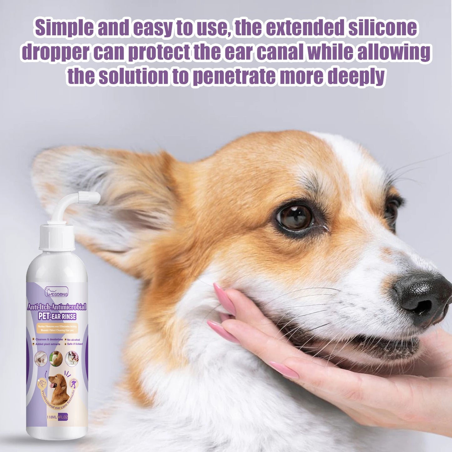 YEGBONG 100ml Hypoallergenic Pet Ear Cleaning Solution – Gentle & Vet-Recommended for Dogs & Cats