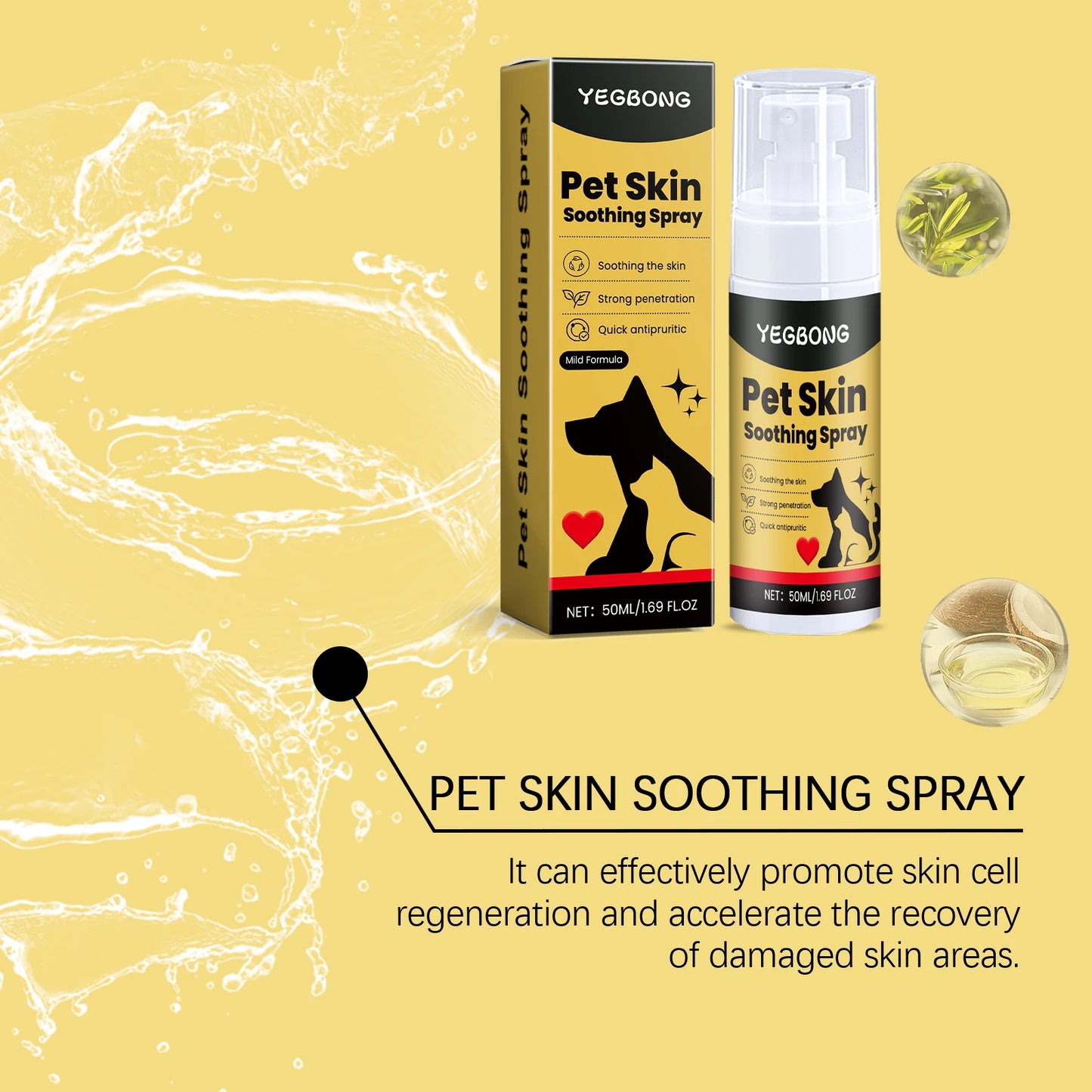 YEGBONG Pet Skin Treatment Spray – Anti-Itch & Soothing Care for Dogs & Cats