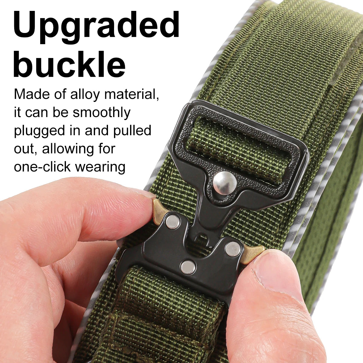 Tactical dog collar, adjustable military training nylon dog collar with control handle and high quality buckle