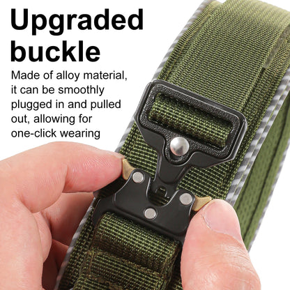Tactical dog collar, adjustable military training nylon dog collar with control handle and high quality buckle