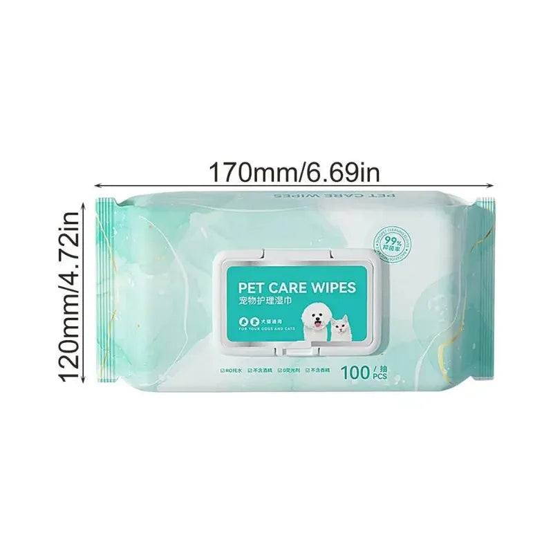 Pet Deodorant Wipes – 100pcs Gentle Cleaning Wipes for Dogs & Cats